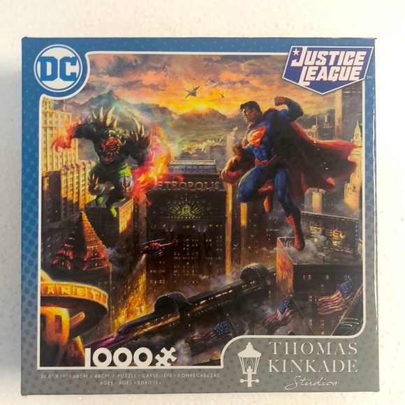 Thomas Kinkade DC Justice League 1000 pc puzzle - Picture 1 of 5